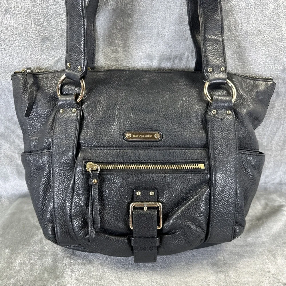 Michael Kors Shoulder Bag Purse Black Leather